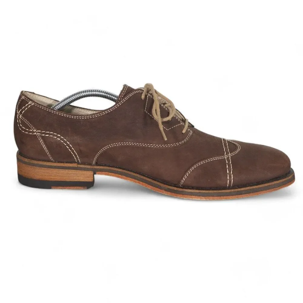 Donald‎ J. Pliner Codi Wingtip Cap Toe Nubuck Oxfords Brown Men's 10.5M